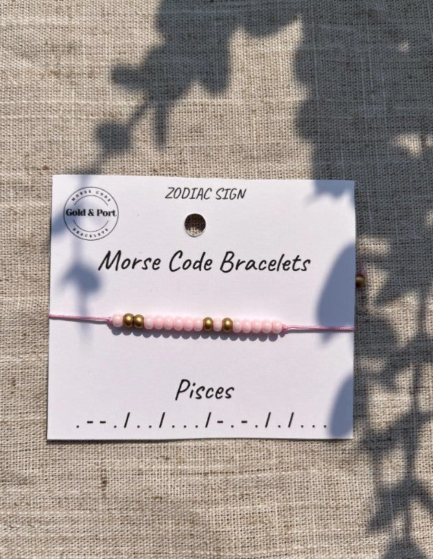 Pisces Zodiac Morse Code Bracelet