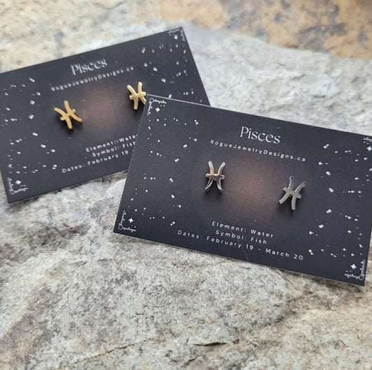 Pisces Zodiac Studs