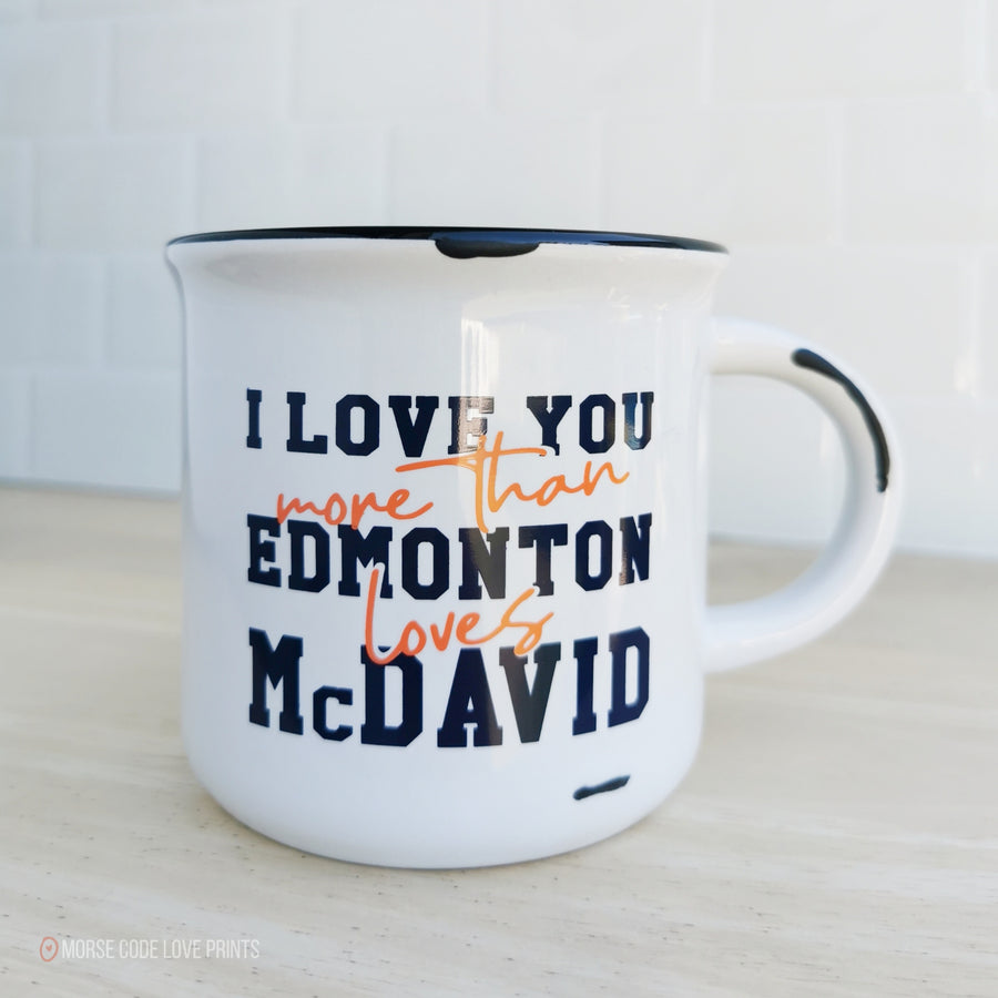 Edmonton Loves McDavid 15oz Mug - Morse Code Love Prints