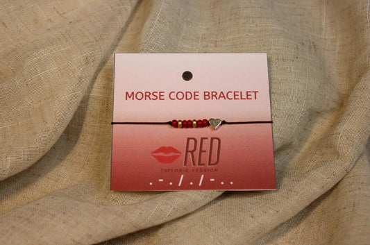 Red Swift Morse Code Bracelet