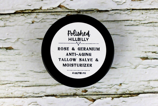 Rose & Geranium Anti-Aging Tallow Salve 4oz
