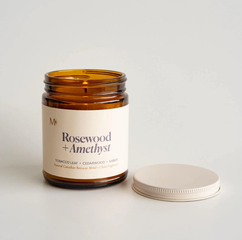 Rosewood + Amethyst Candle