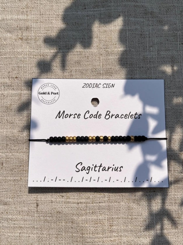 Sagittarius Zodiac Morse Code Bracelet
