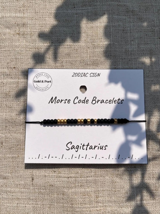 Sagittarius Zodiac Morse Code Bracelet