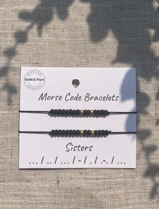 Sisters Morse Code Bracelets