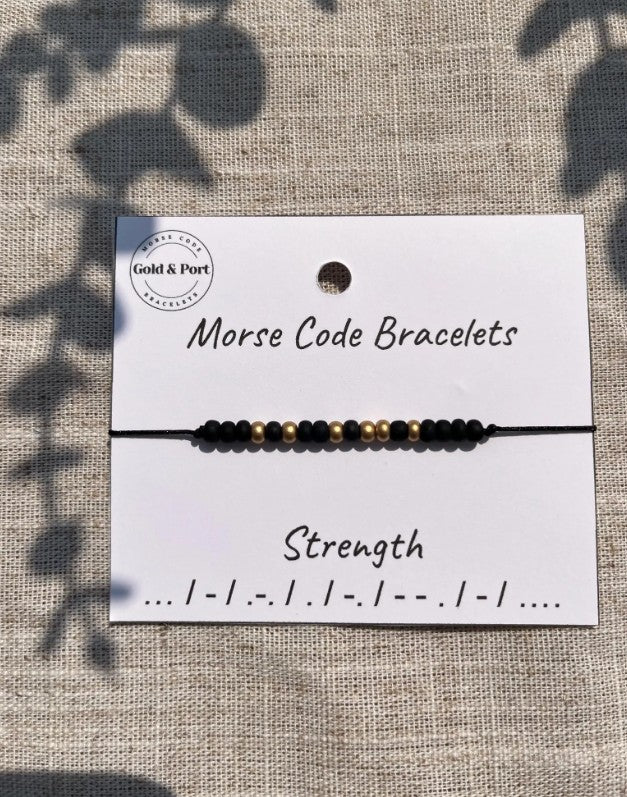 Strength Morse Code Bracelet