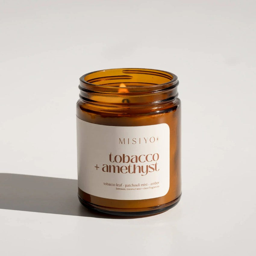 Tobacco + Amethyst Candle