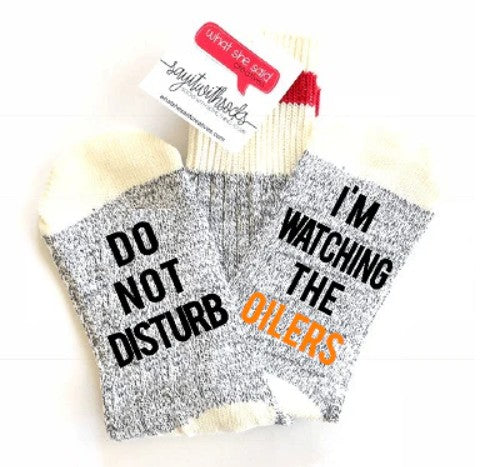 Watching The Oilers Socks