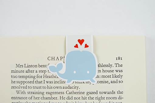 These magnetic bookmarks are the perfect companion and work great for novels, textbooks, planners and more! Simply drop these magnet clips over the page you wish to mark. You will never lose your page again with these bookmarks. This bookmark is shaped like a whale with hearts above it's head