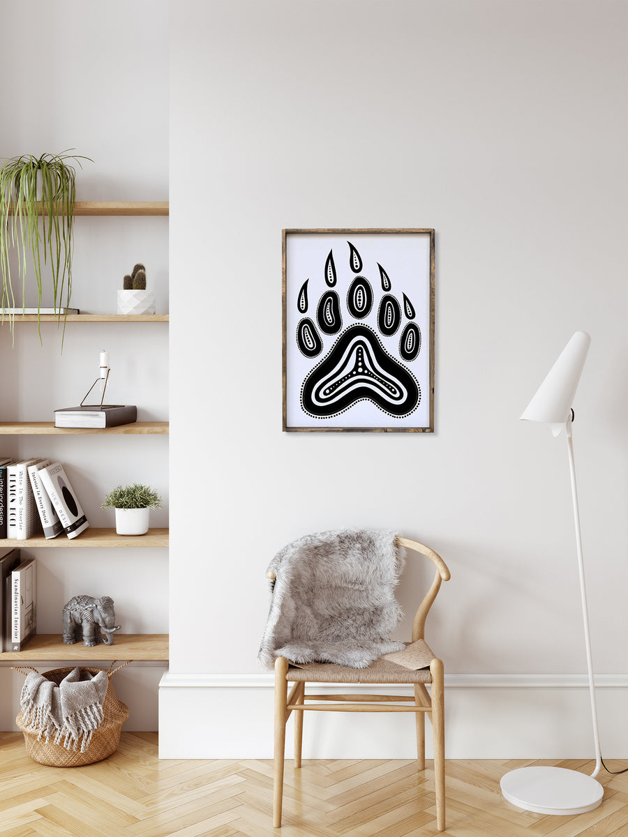 Bear Paw Symbol (18x24) Wooden Sign - William Rae Designs