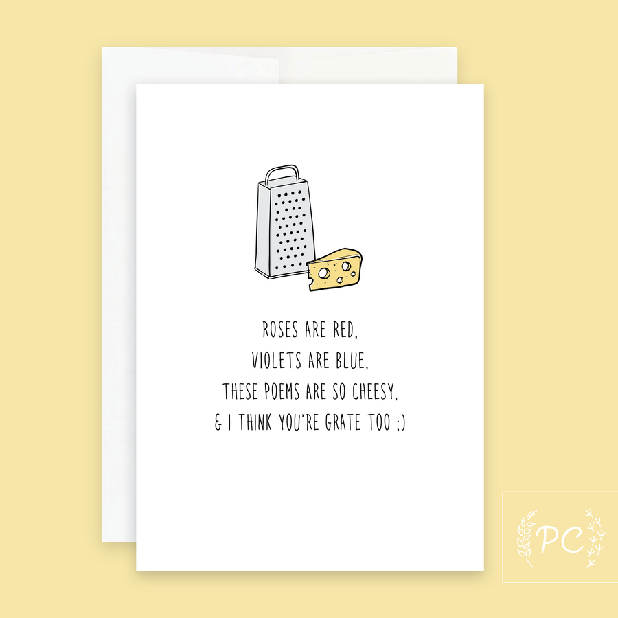 Roses Are Red Poems Are Cheesy / Card - Prairie Chick Prints