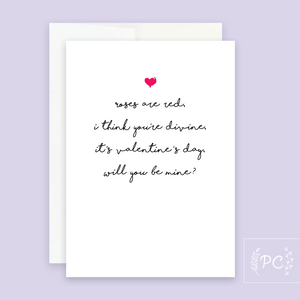 Roses Are Red Will You Be Mine / Card - Prairie Chick Prints