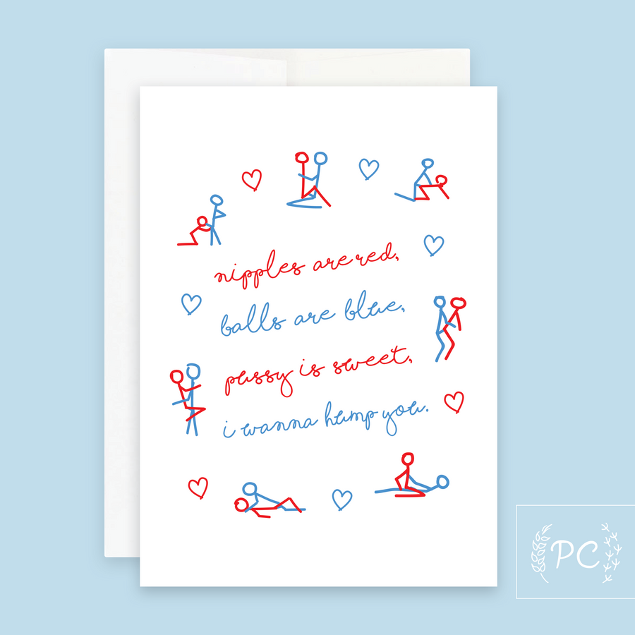 Roses Are Red I Wanna Hump You / Card - Prairie Chick Prints