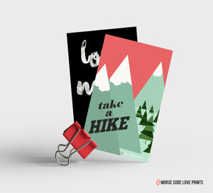 Take A Hike Magnet - Morse Code Love Prints