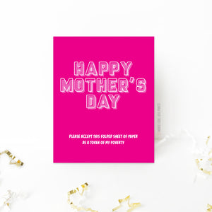 Mother's Day Folded Paper Card - Morse Code Love Prints