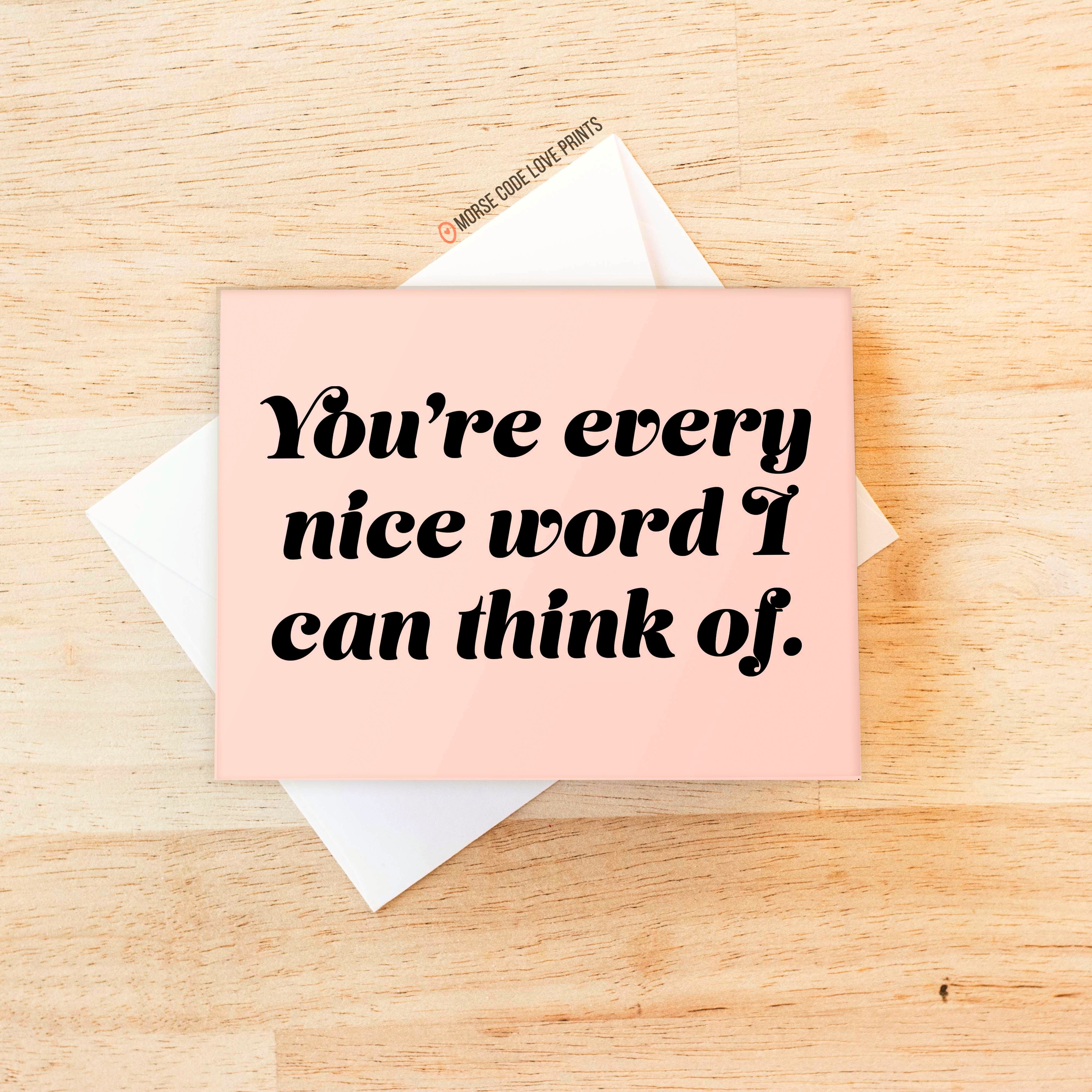 Nice Card - Morse Code Love Prints