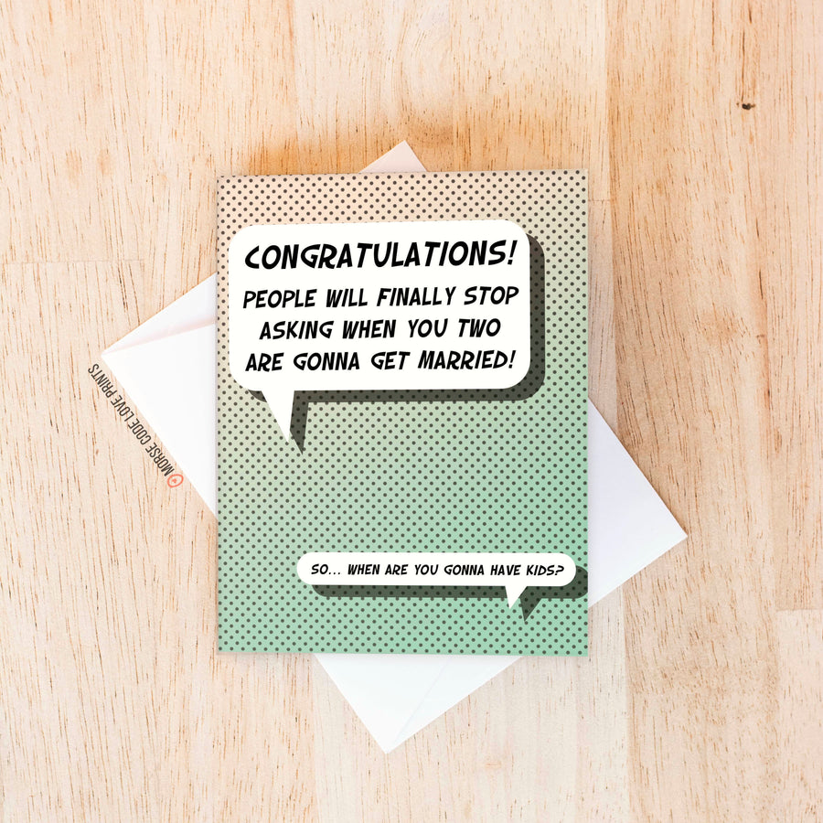 Getting Married Wedding Card - Morse Code Love Prints