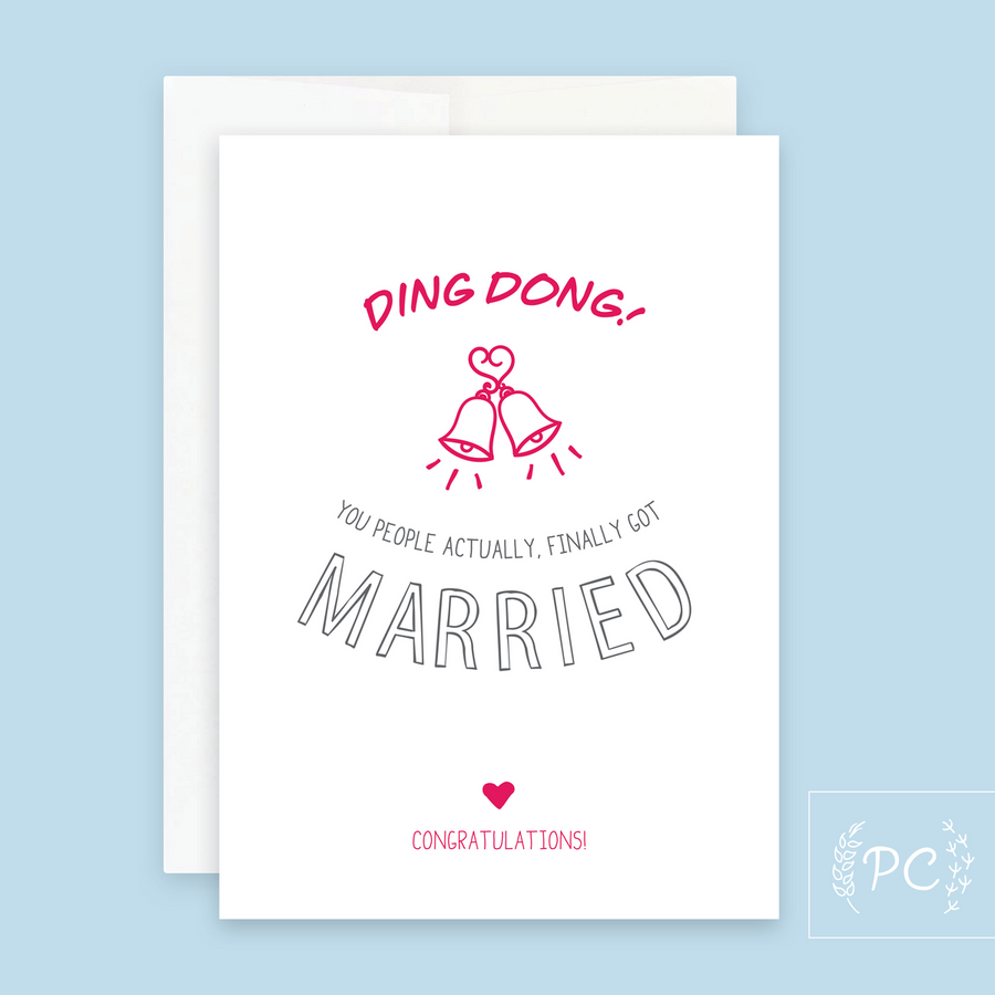 Ding Dong Married Card - Prairie Chick Prints
