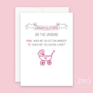 Congratulations on The Upgrade Card - Prairie Chick Prints