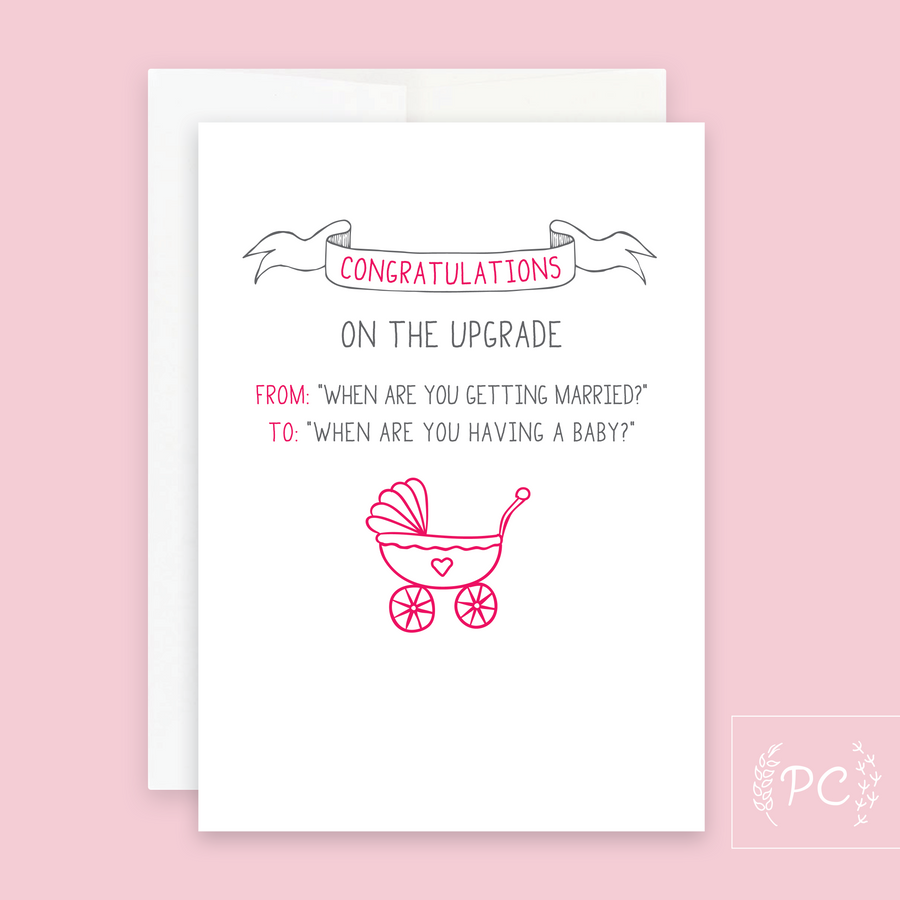 Congratulations on The Upgrade Card - Prairie Chick Prints