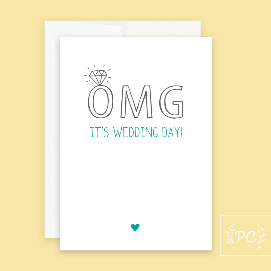 Omg It's Wedding Day Card - Prairie Chick Prints