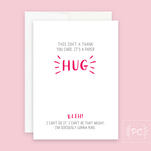 Paper Hug Thank You Card - Prairie Chick Prints