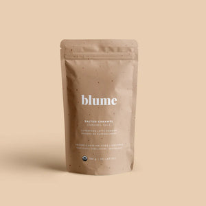 A 100g bag of the Salted Caramel Blume powder can make approximately 30 lattes. 