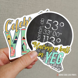 Lat & Long Sticker - Morse Code Love Prints