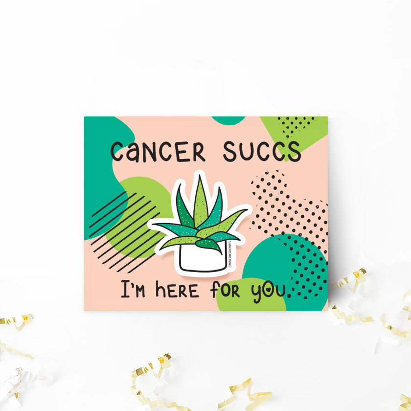 Cancer Succs Card + Sticker - Morse Code Love Prints