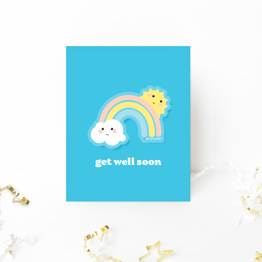 Get Well Soon Card + Sticker - Morse Code Love Prints