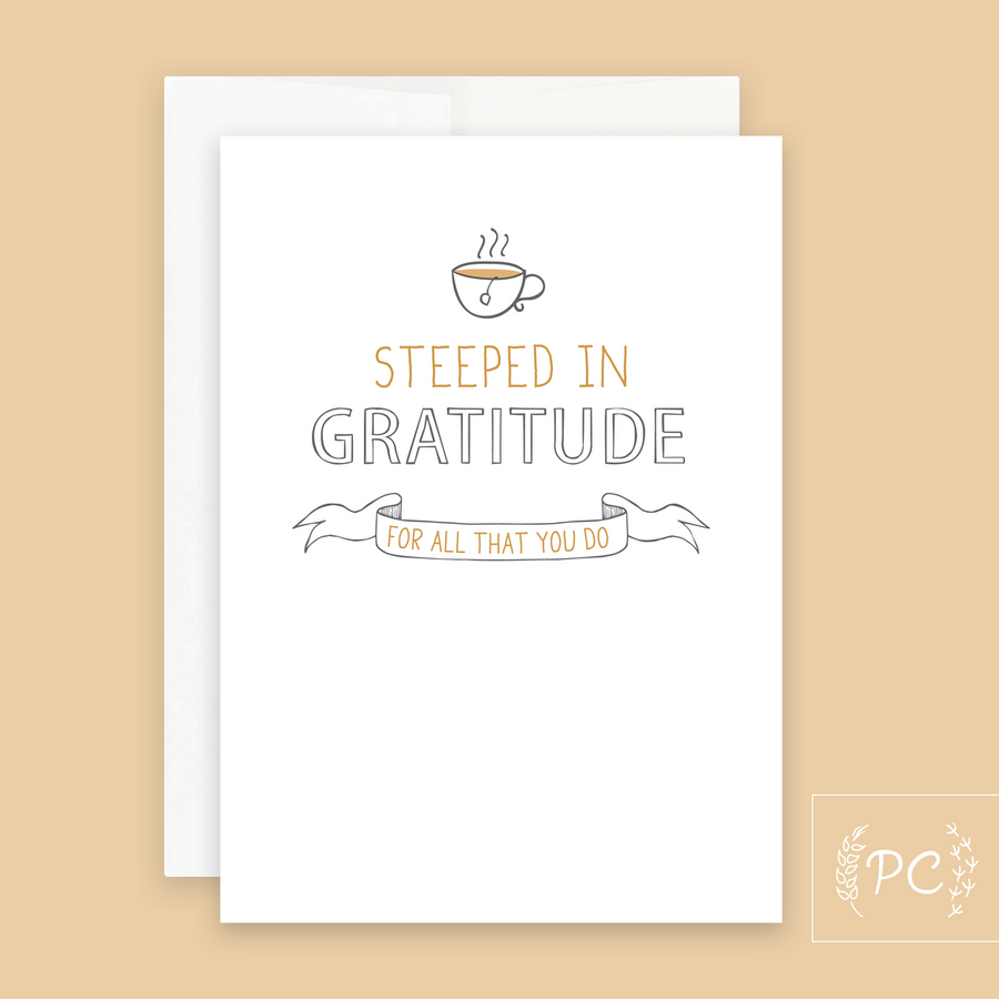Steeped In Gratitude Card - Prairie Chick Prints