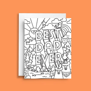 Best Dad Ever / Colouring Card - Natasia Makes