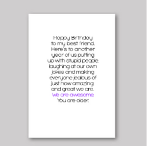 Best Friend Birthday Card - What She Said Creatives