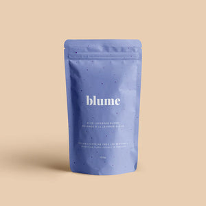 100g bag of Blume Blue Lavender drink powder makes approximately 30 lattes.