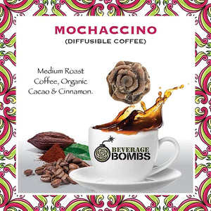 Mochaccino Diffusible coffee, a medium roast coffee with organic cacao and cinnamon