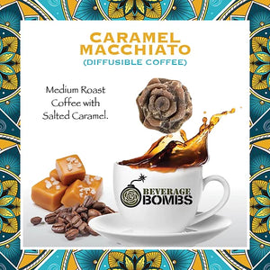 Caramel macchiato diffusible coffee, a medium roast coffee with salted caramel