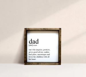 Dad Definition (7x7) Wooden Sign - William Rae Designs