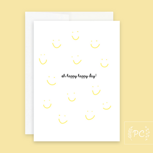 Oh Happy Happy Day Card - Prairie Chick Prints