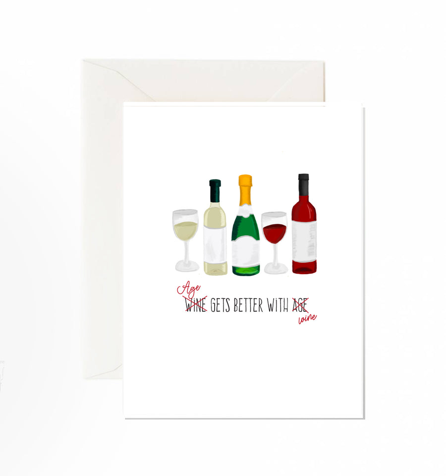 Better With Wine Card - Jaybee Design