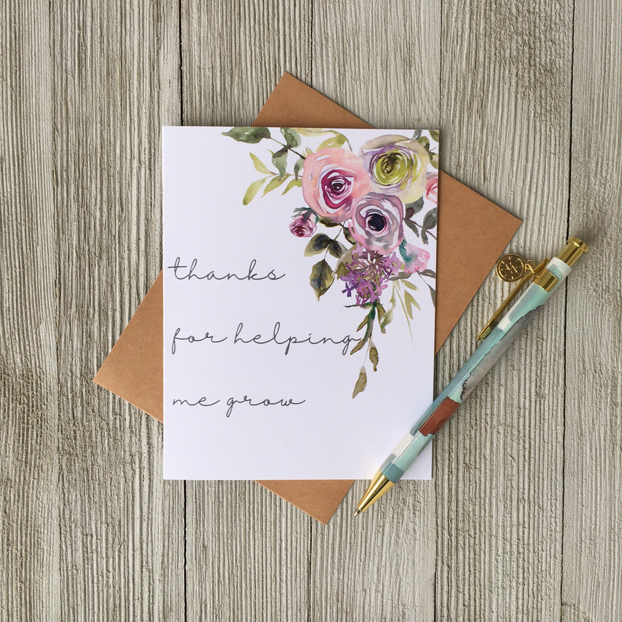 Thanks For Helping Me Grow Card - Loft Designs Canada