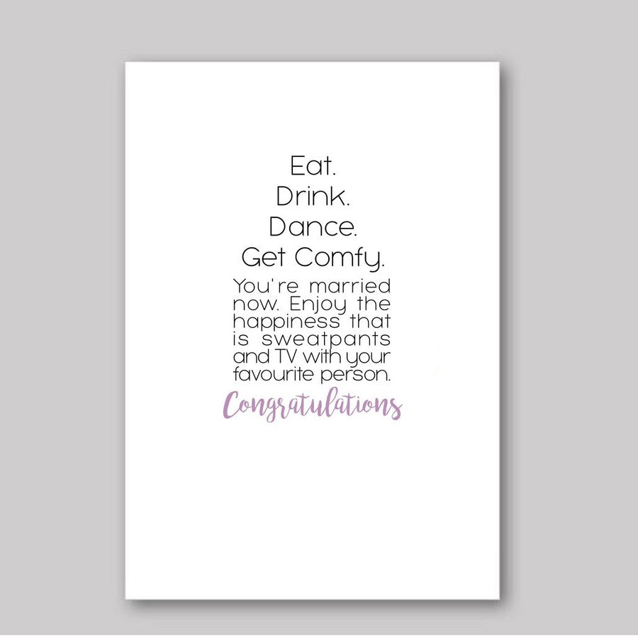 Eat Drink Dance Card - What She Said Creatives
