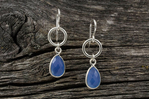 Blue Topaz Stone Earrings - Mackenzie Jones