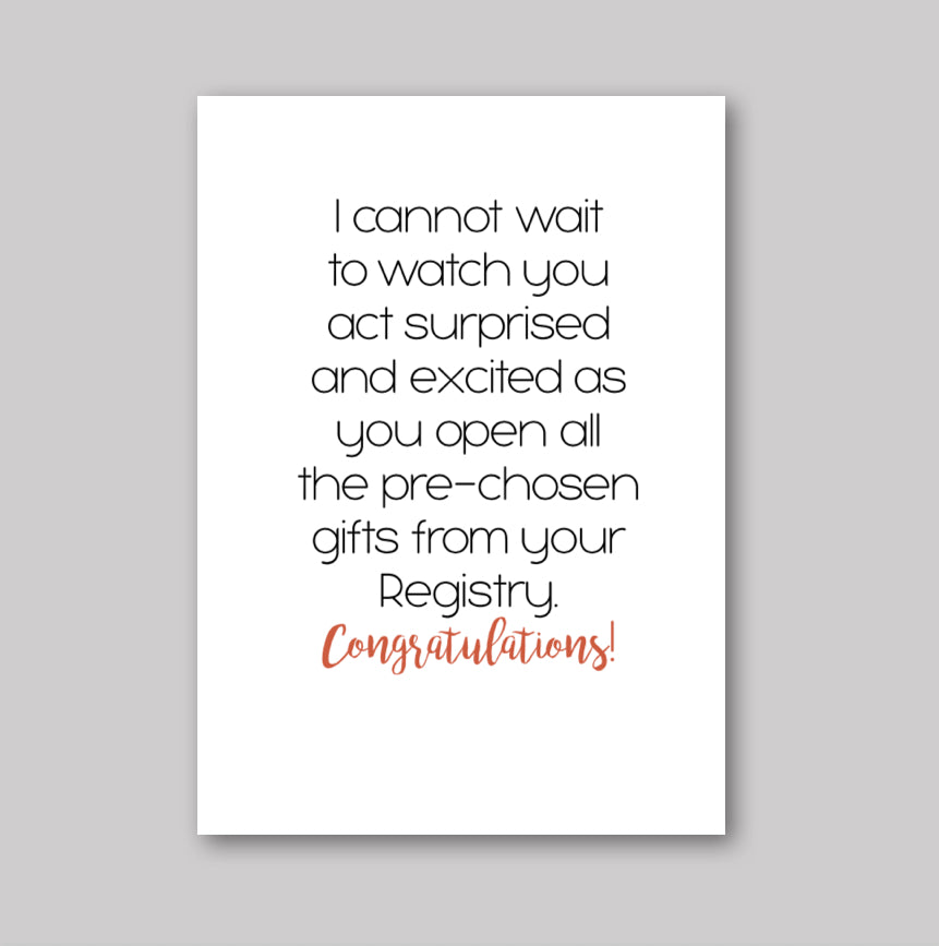 Congratulations Registry Card - What She Said Creatives