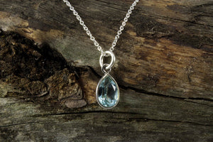 Aquamarine Stone Necklace - Mackenzie Jones