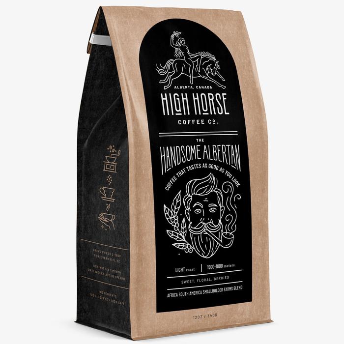 High Horse Coffee Co. Handsome Albertan whole bean light roast coffee with tasting notes of sweet floral and berries