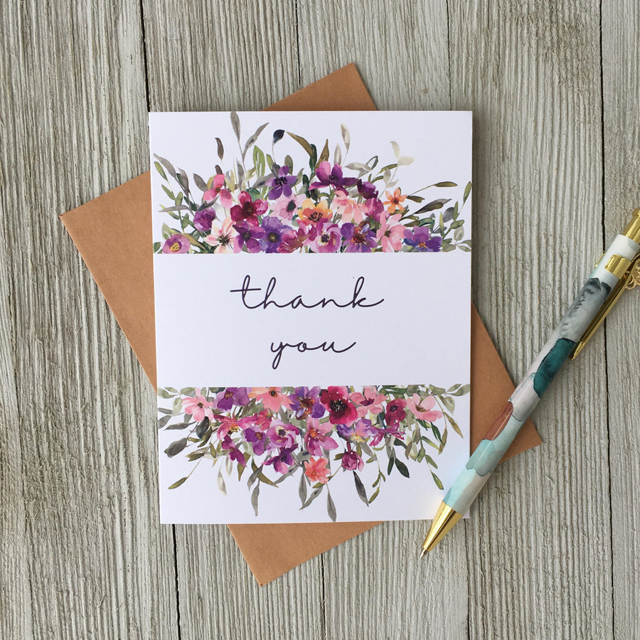 Thank You Floral Card - Loft Designs Canada