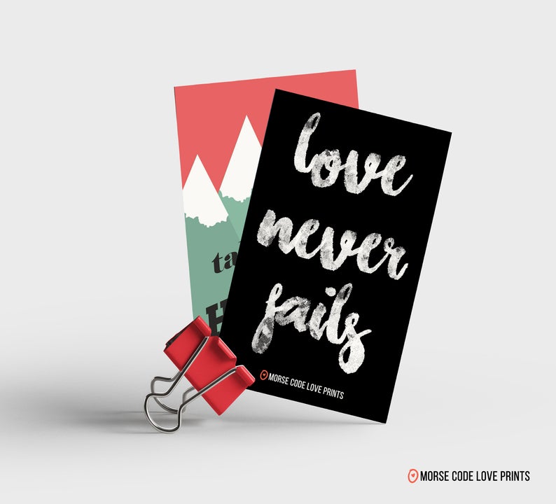 Love Never Fails Magnet - Morse Code Love Prints