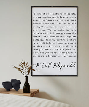 F. Scott Fitzgerald (18x24) Wooden Sign - William Rae Designs