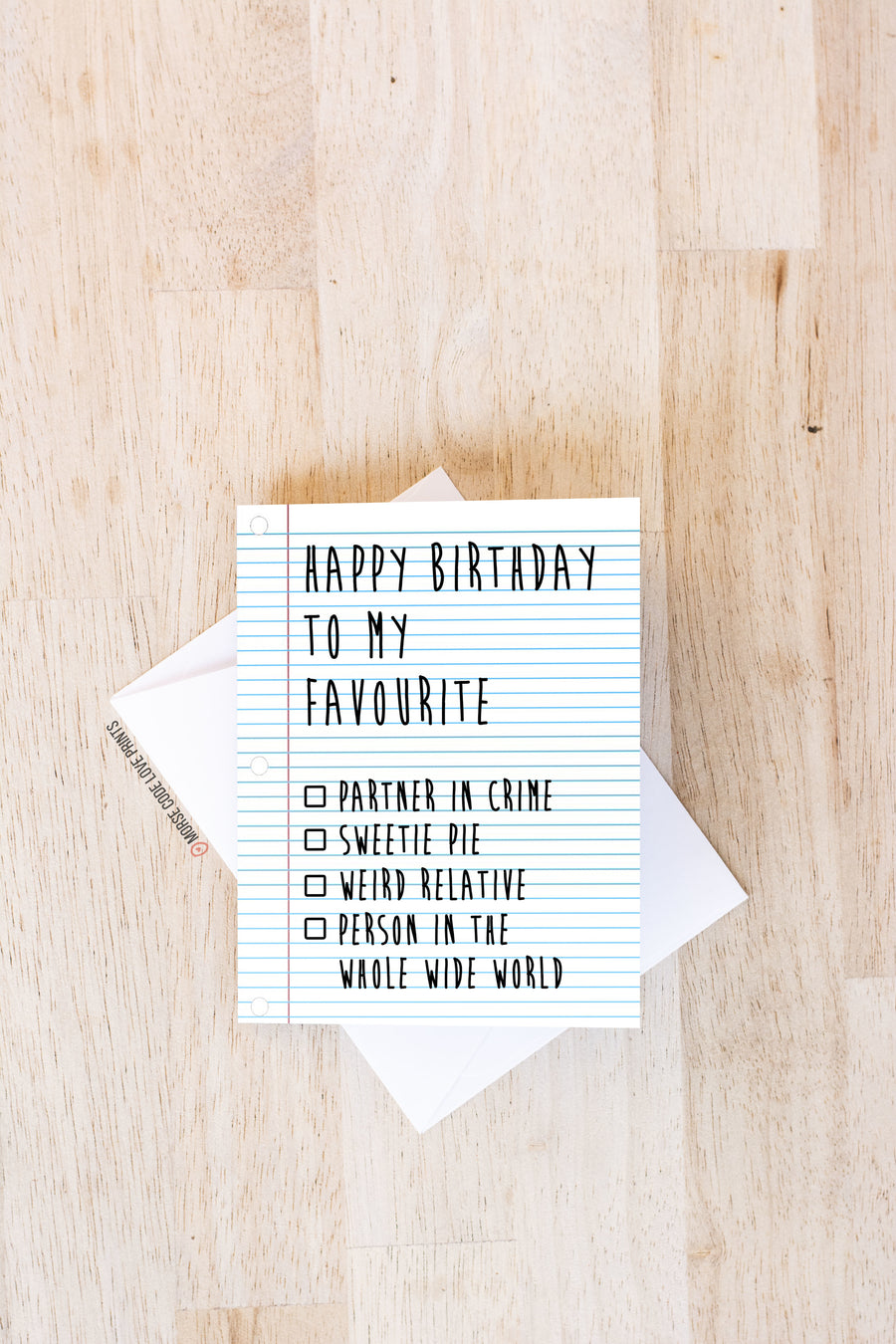 Checkbox Birthday Card - Morse Code Love Prints