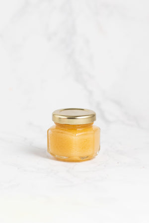 60g favour sized jar of raw, unprocessed honey that is strained to remove smaller wax and other particles. It contains all the healthy goodness you want from honey.